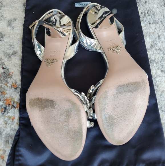 PRADA patent Leather Crystal Embellishments Sandals Size 36.5 EU - Picture 5 of 7